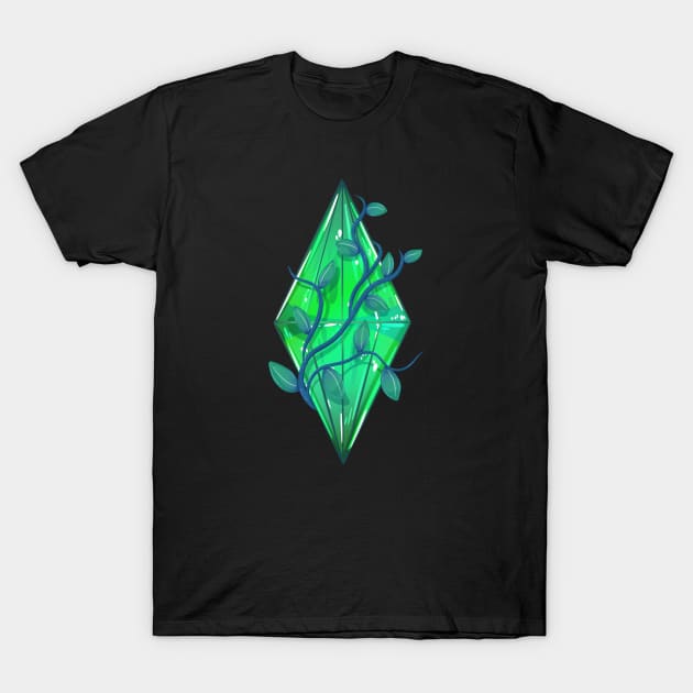 Spring green plumbob with a sprig of plant T-Shirt by 2dsandy